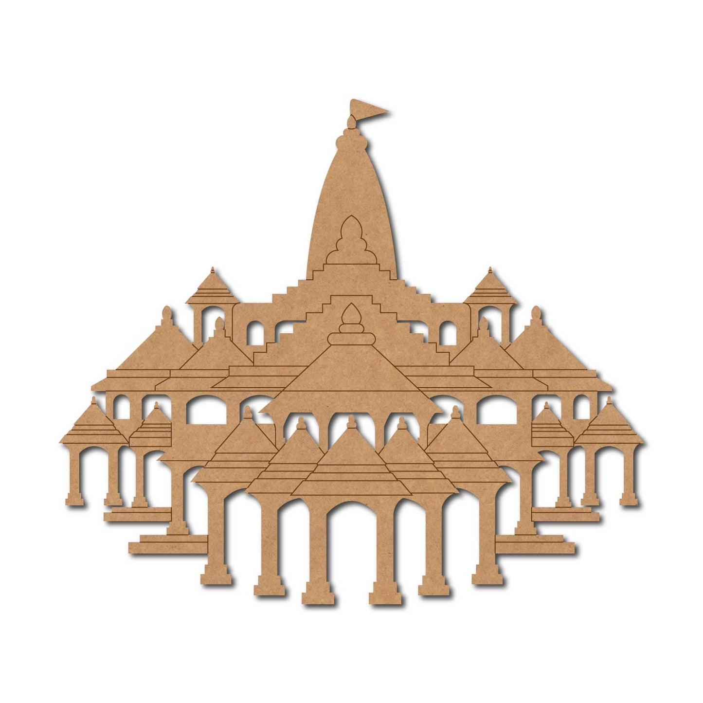 Ram Mandir Temple Pre Marked MDF Design 1