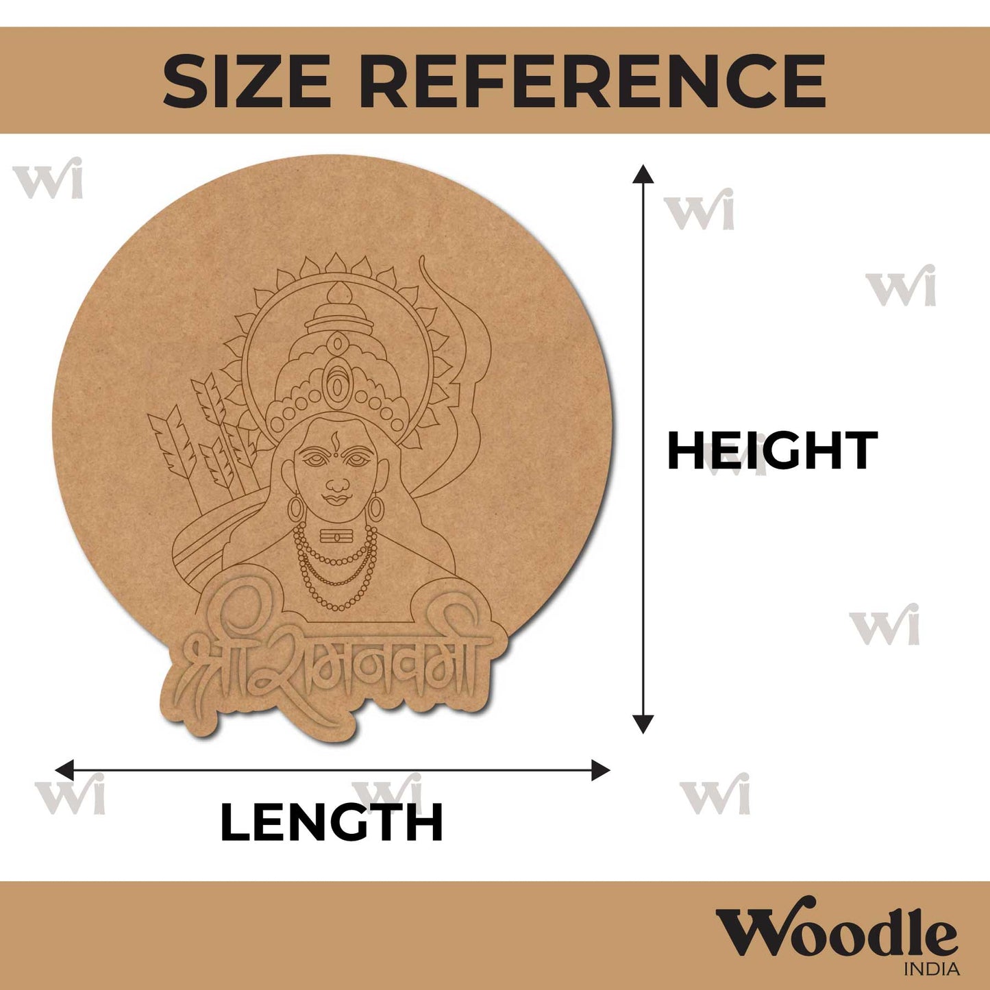 Ram Navami Pre Marked Round MDF Design 1