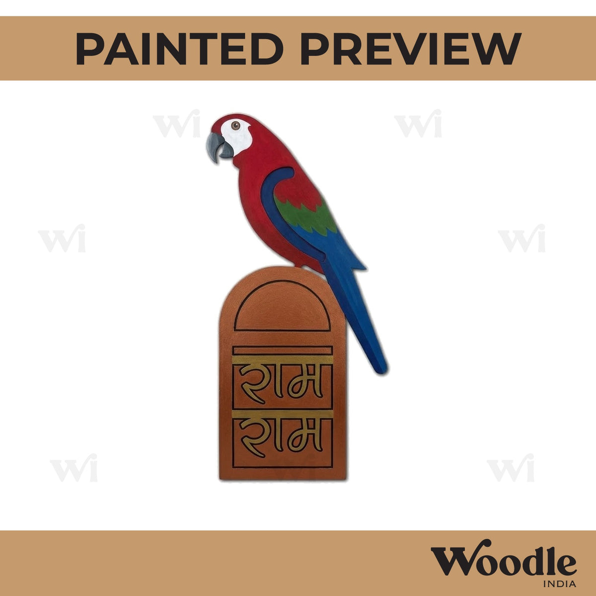 Ram Ram Parrot Two Layered Base MDF Design 1