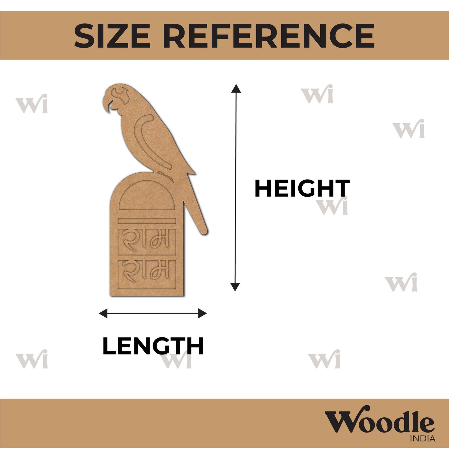 Ram Ram Parrot Two Layered Base MDF Design 1