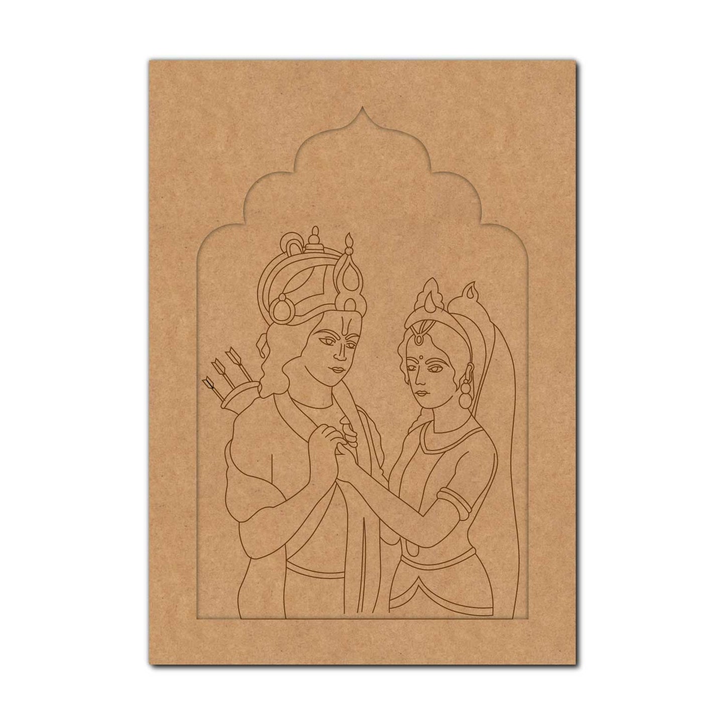 Ram Sita Jharokha Pre Marked MDF Design 1