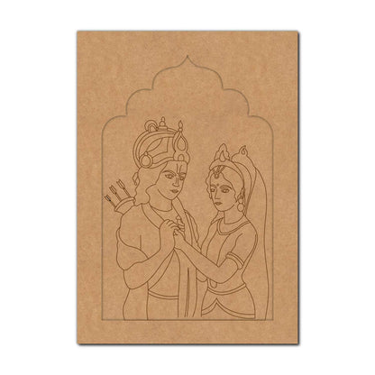 Ram Sita Jharokha Pre Marked MDF Design 1