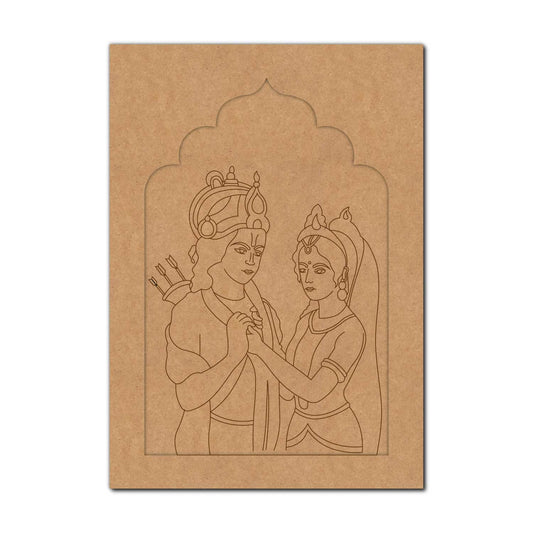 Ram Sita Jharokha Pre Marked MDF Design 1