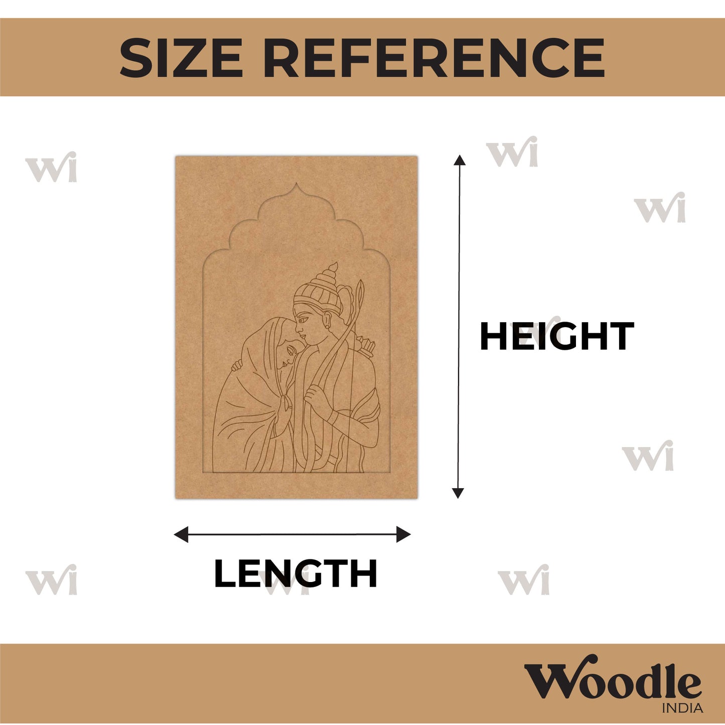 Ram Sita Jharokha Pre Marked MDF Design 3