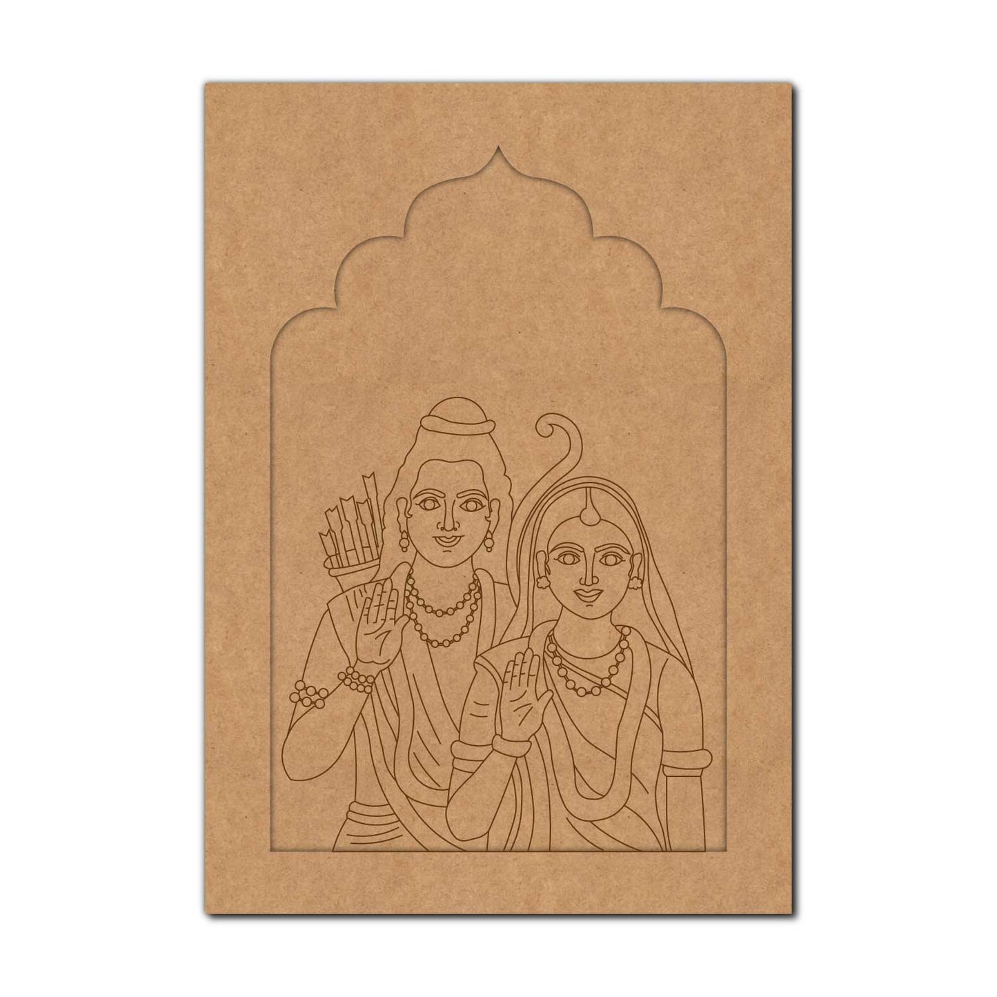 Ram Sita Jharokha Pre Marked MDF Design 4