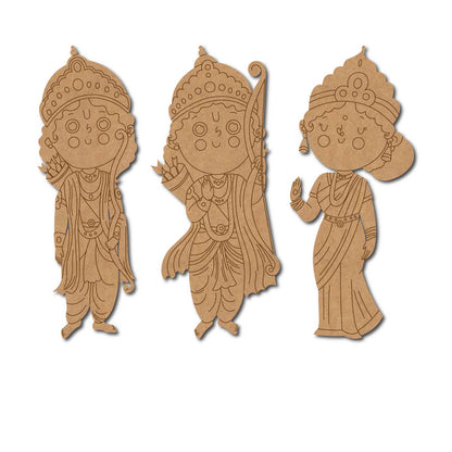 Ram Sita Laxman Set Pre Marked MDF Design 1