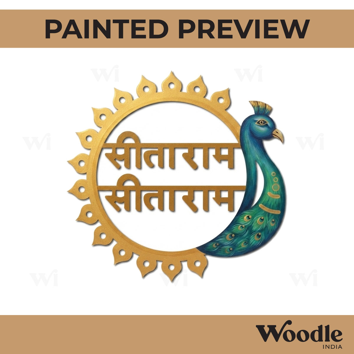 Ram Sita Peacock Pre Marked MDF Design 1
