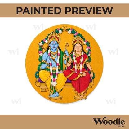Ram Sita Pre Marked Round MDF Design 1