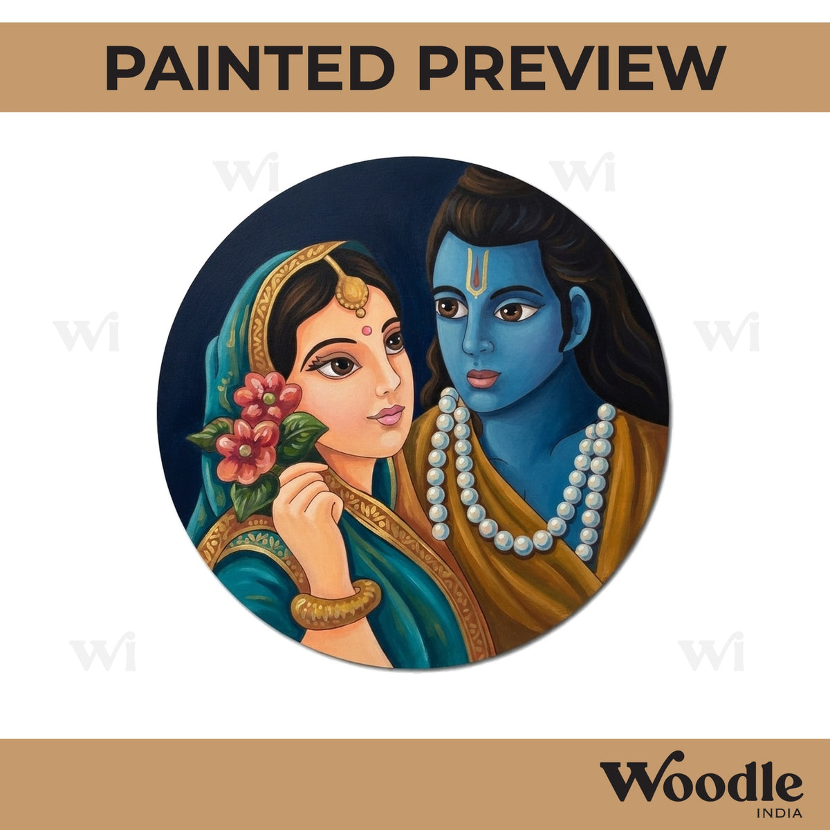 Ram Sita Pre Marked Round MDF Design 2
