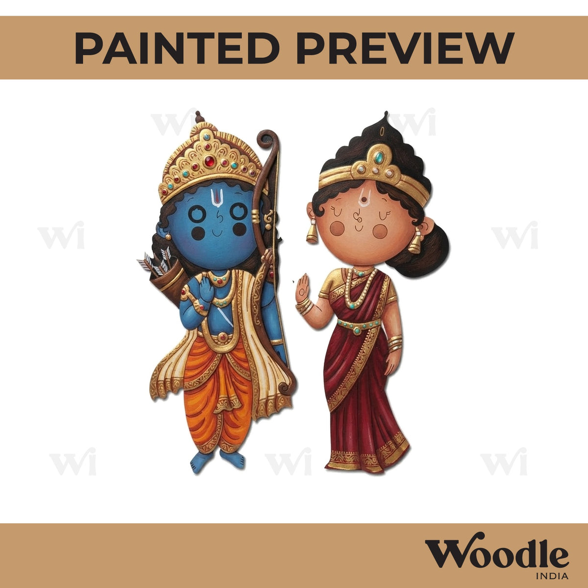 Ram Sita Set Pre Marked MDF Design 1