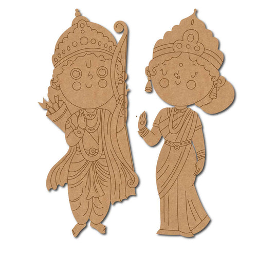 Ram Sita Set Pre Marked MDF Design 1