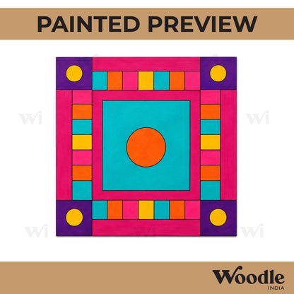 Rangoli Pre Marked Square MDF Design 1