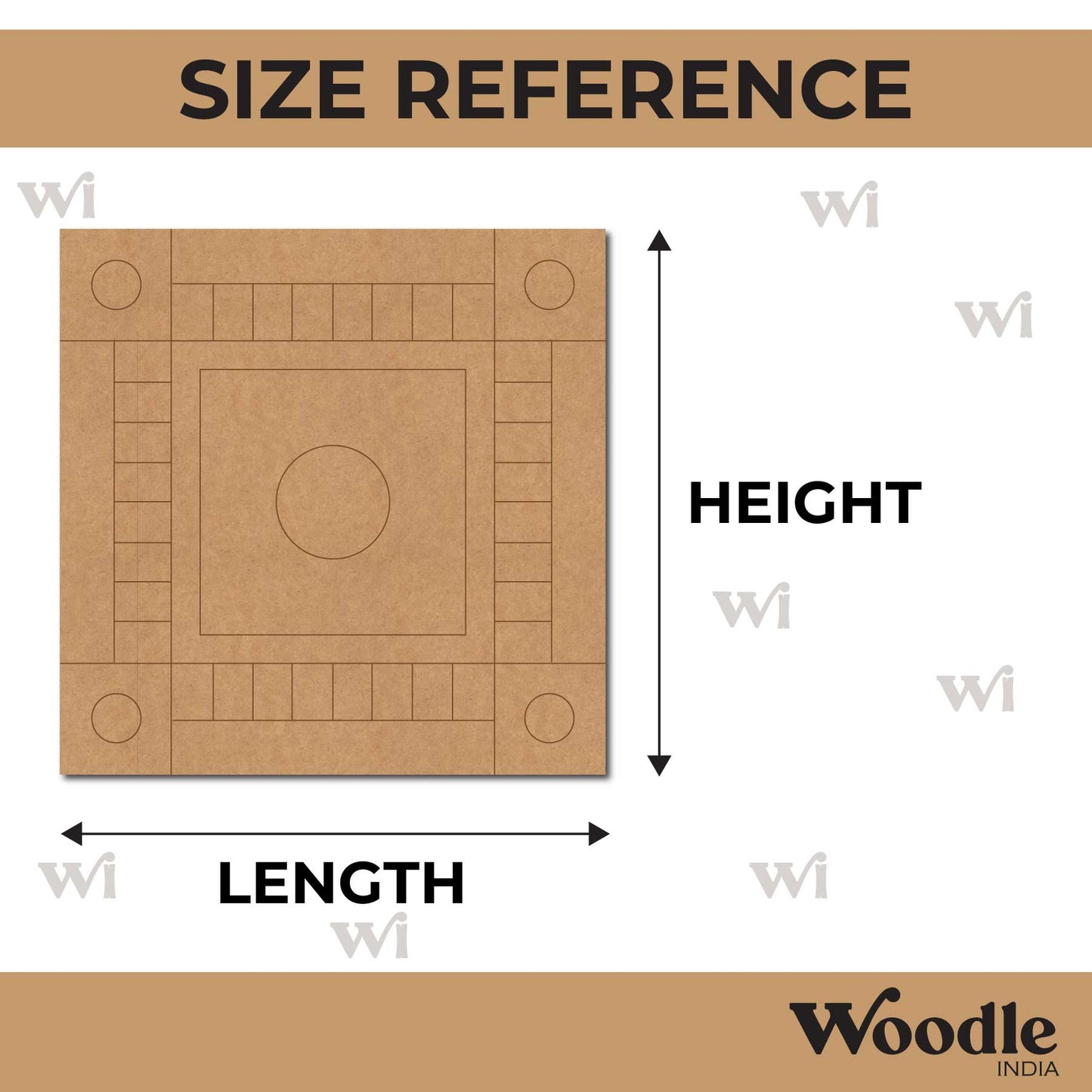 Rangoli Pre Marked Square MDF Design 1