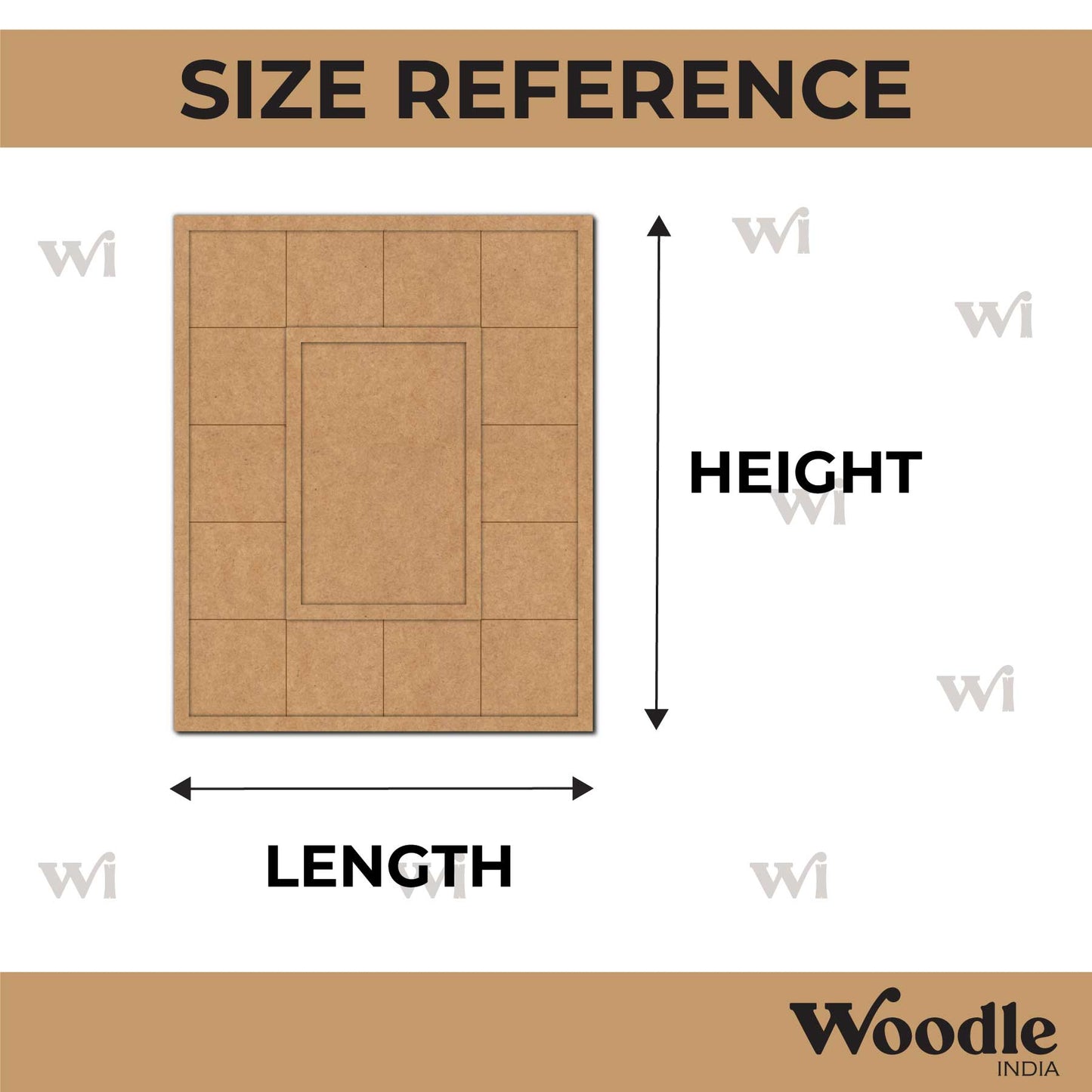 Rectangle Mirror Pre Marked Base MDF Design 1
