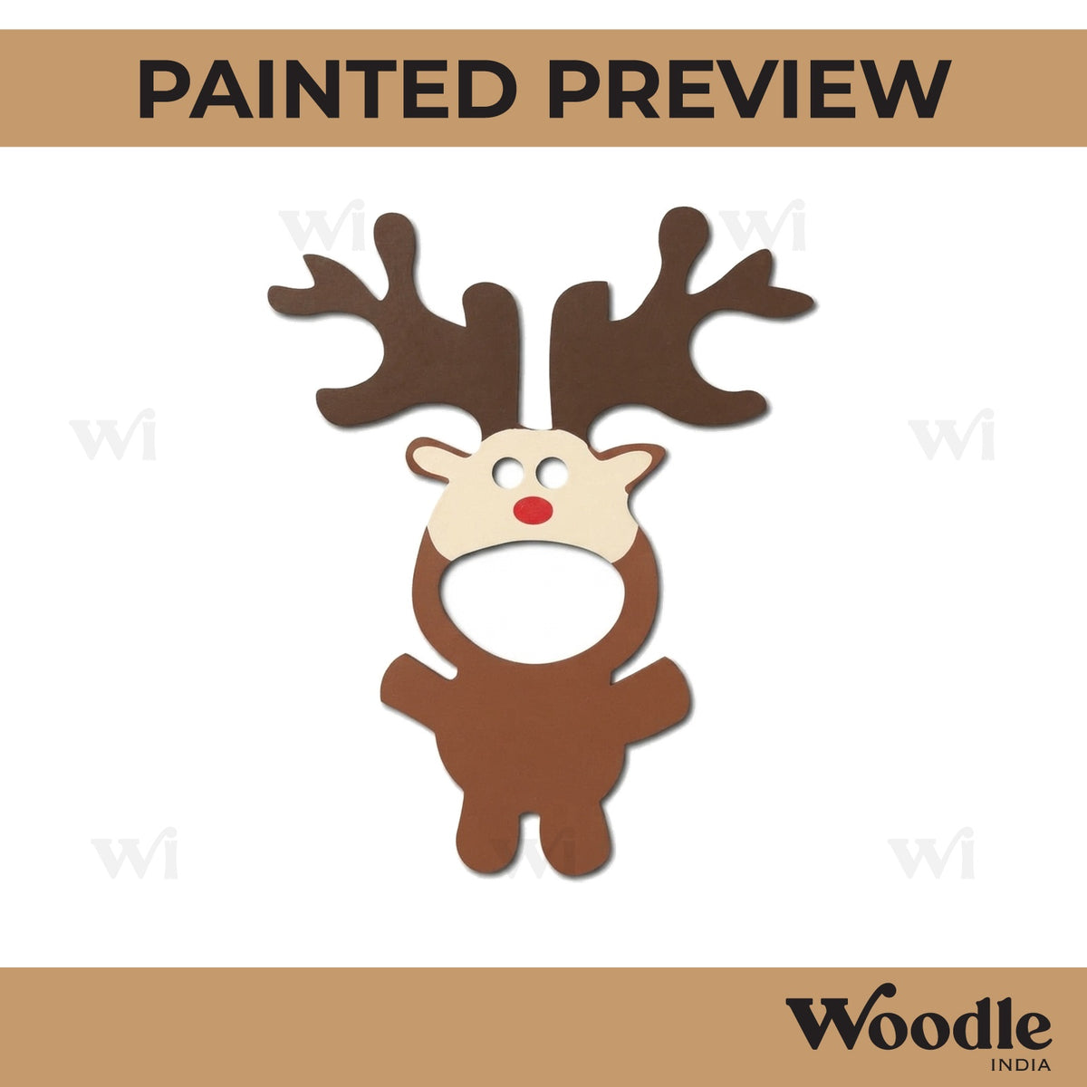 Reindeer Christmas Cutout MDF Design 1