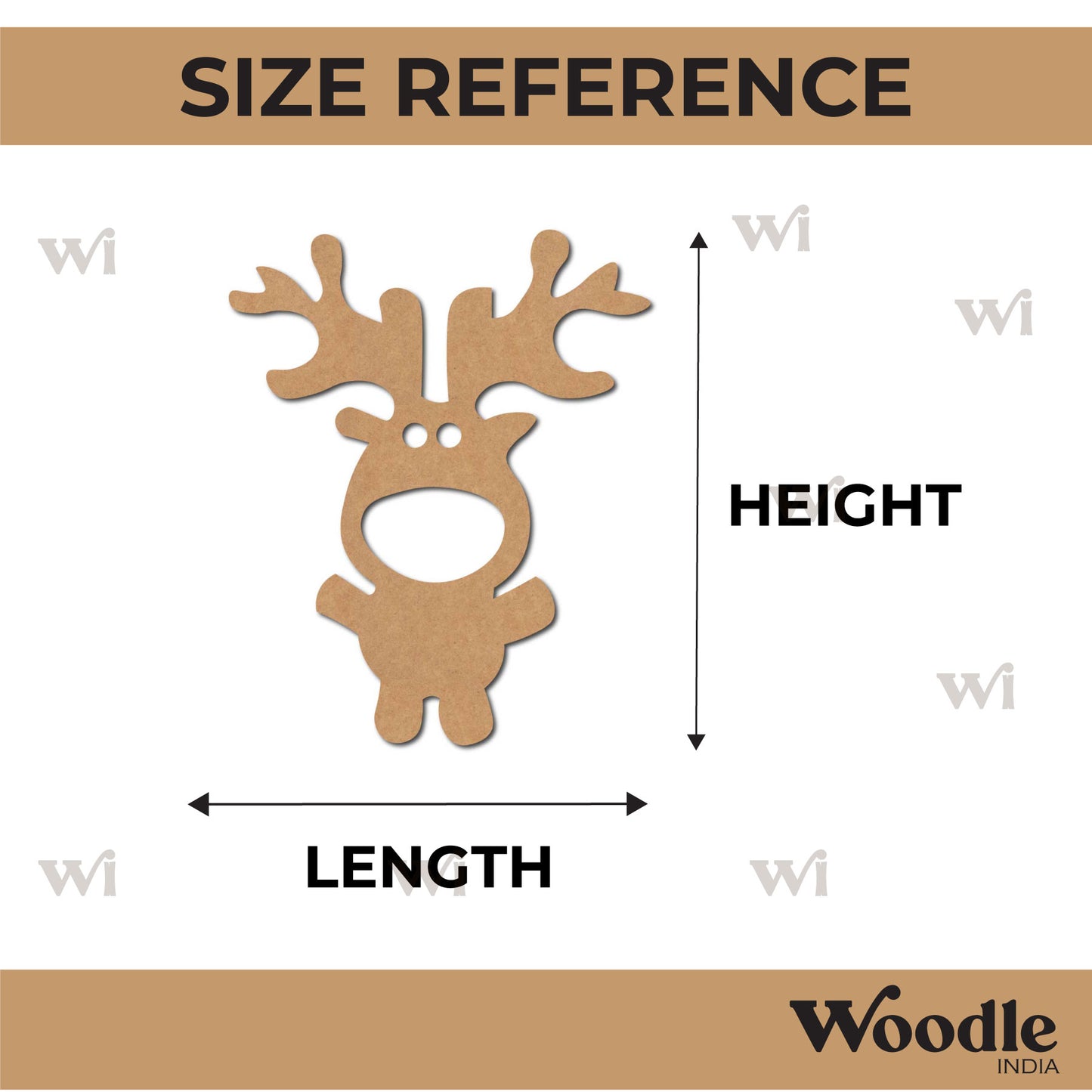 Reindeer Christmas Cutout MDF Design 1
