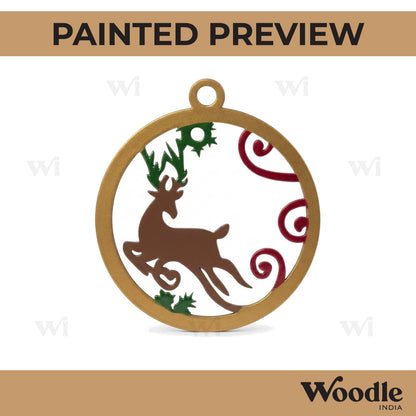 Reindeer Christmas Ornament Cutout MDF Design 1