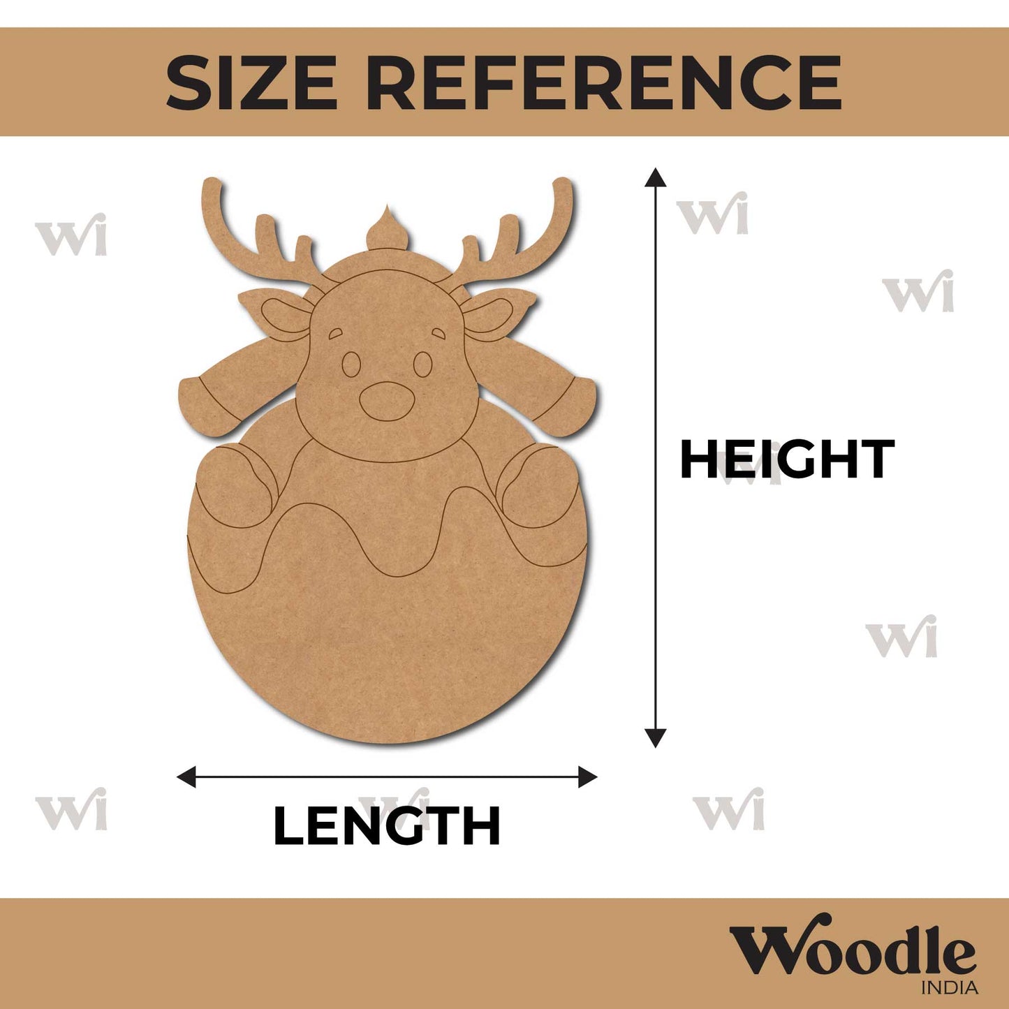 Reindeer Christmas Pre Marked MDF Design 10