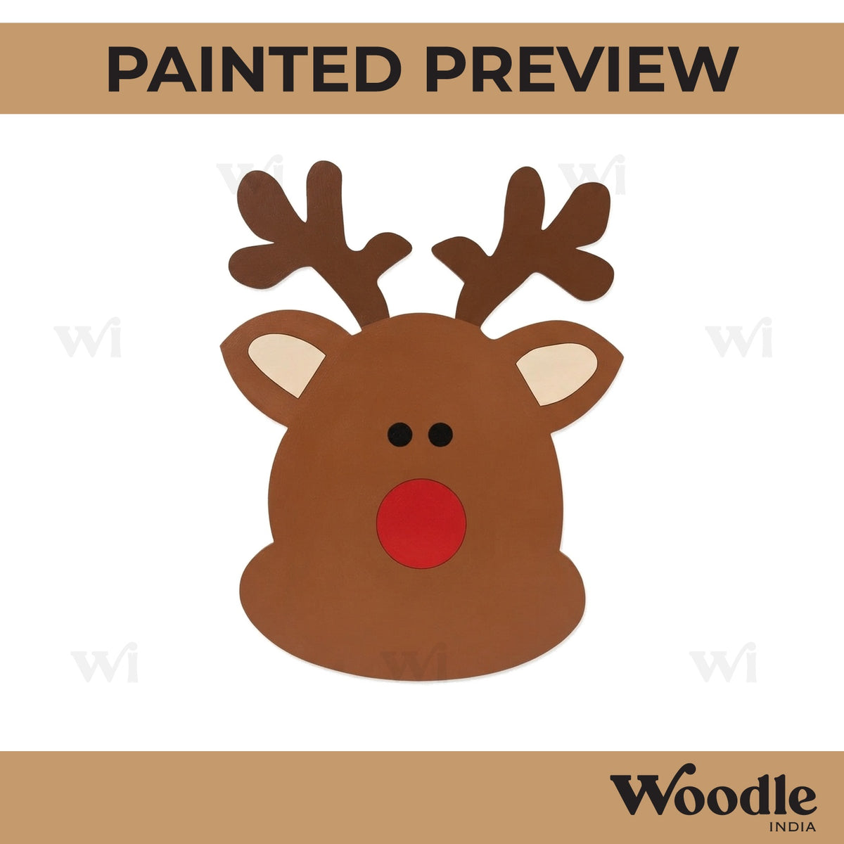 Reindeer Christmas Pre Marked MDF Design 12