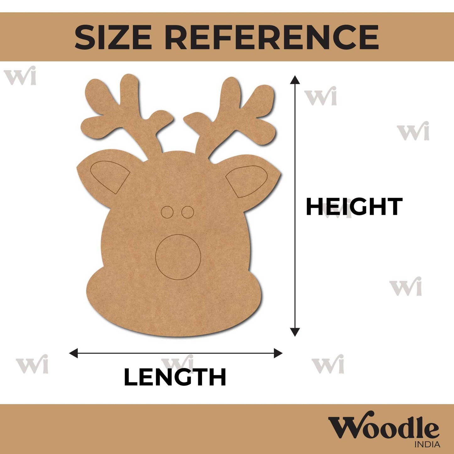 Reindeer Christmas Pre Marked MDF Design 12
