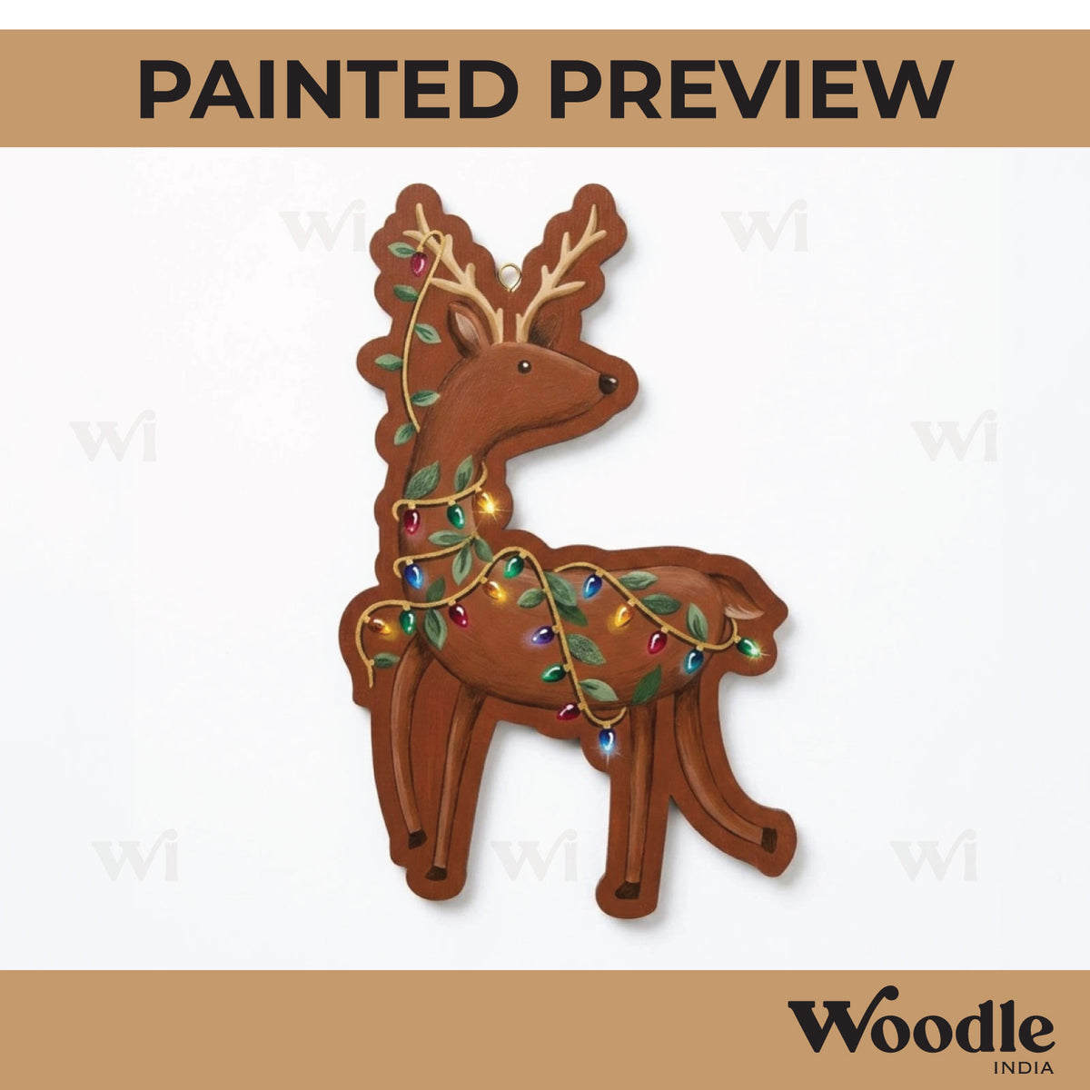Reindeer Christmas Pre Marked MDF Design 1