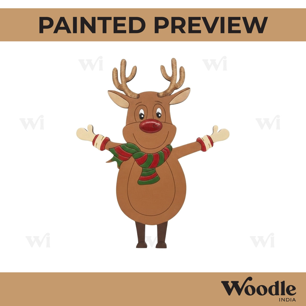 Reindeer Christmas Pre Marked MDF Design 3