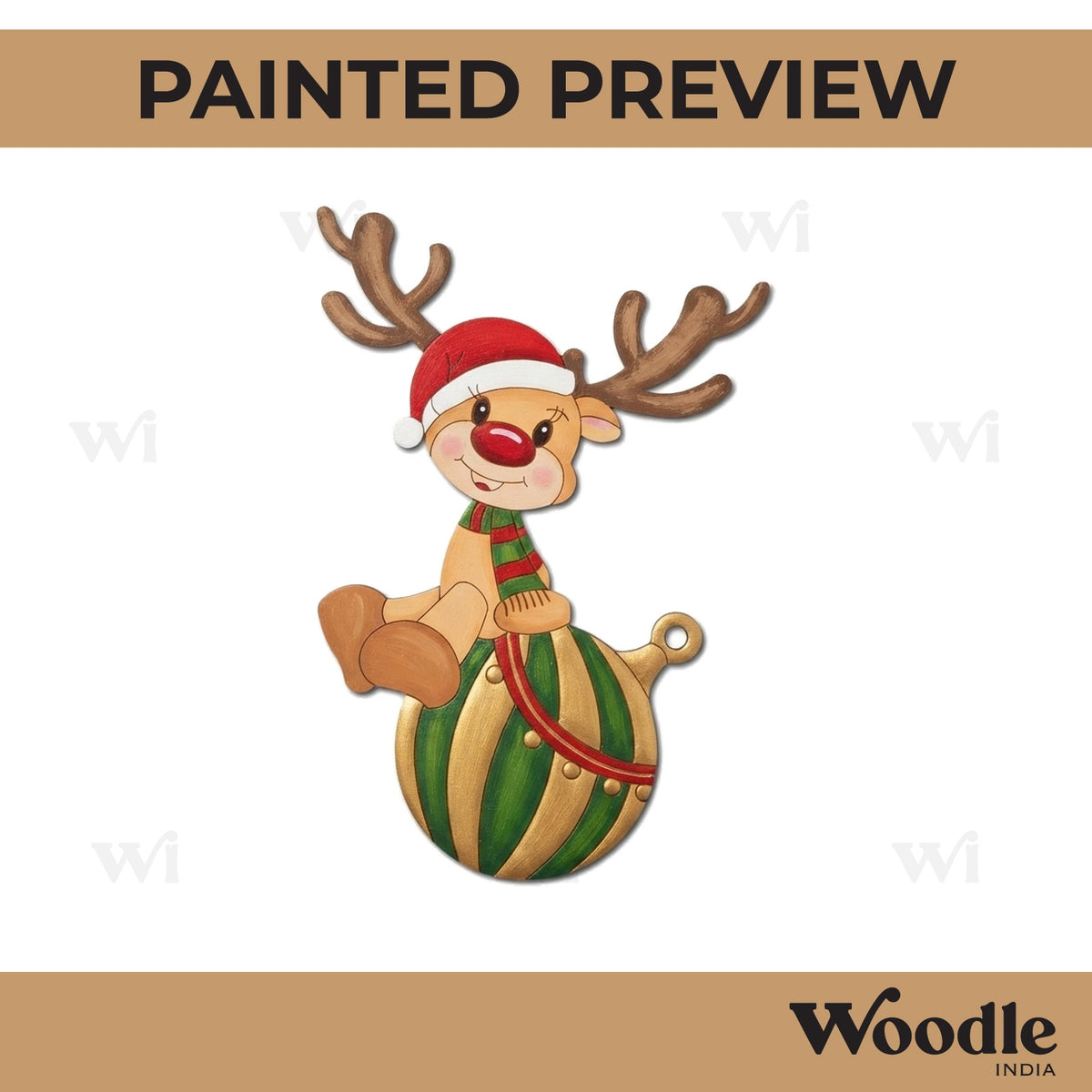 Reindeer Christmas Pre Marked MDF Design 6