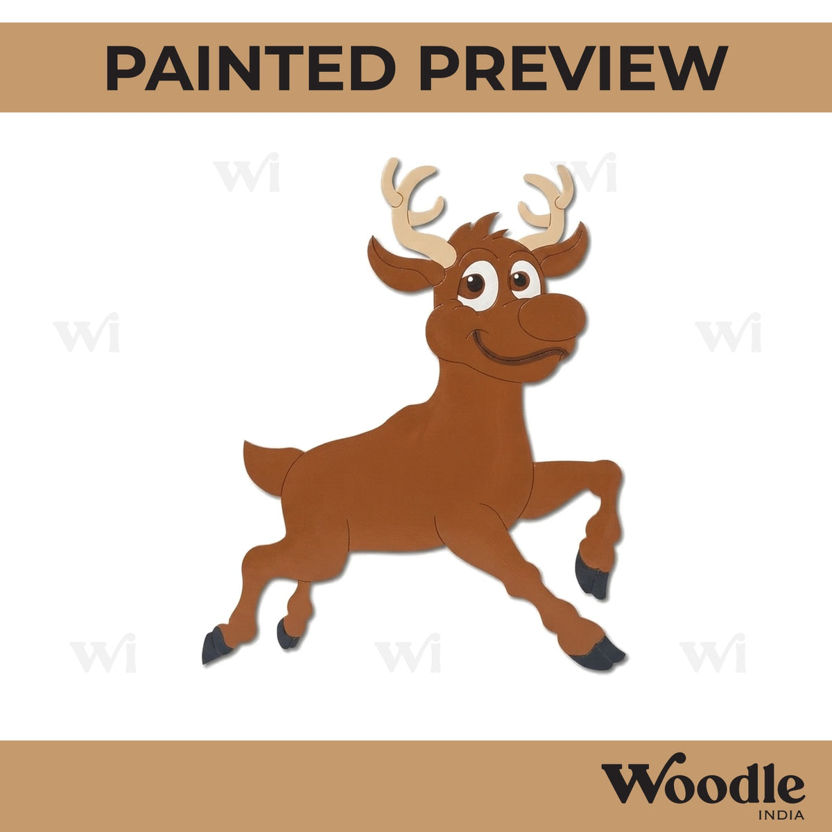 Reindeer Christmas Pre Marked MDF Design 8