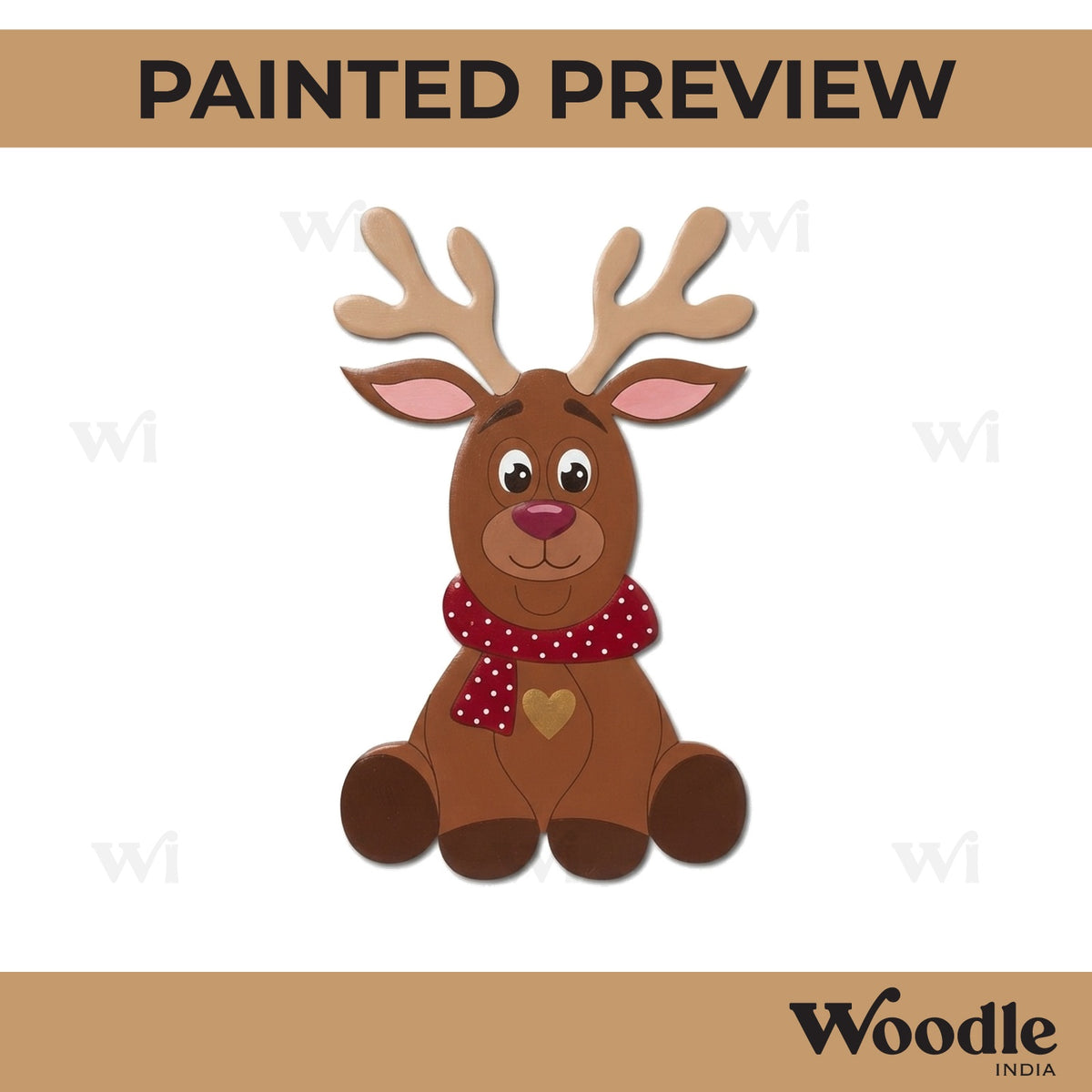 Reindeer Christmas Pre Marked MDF Design 9