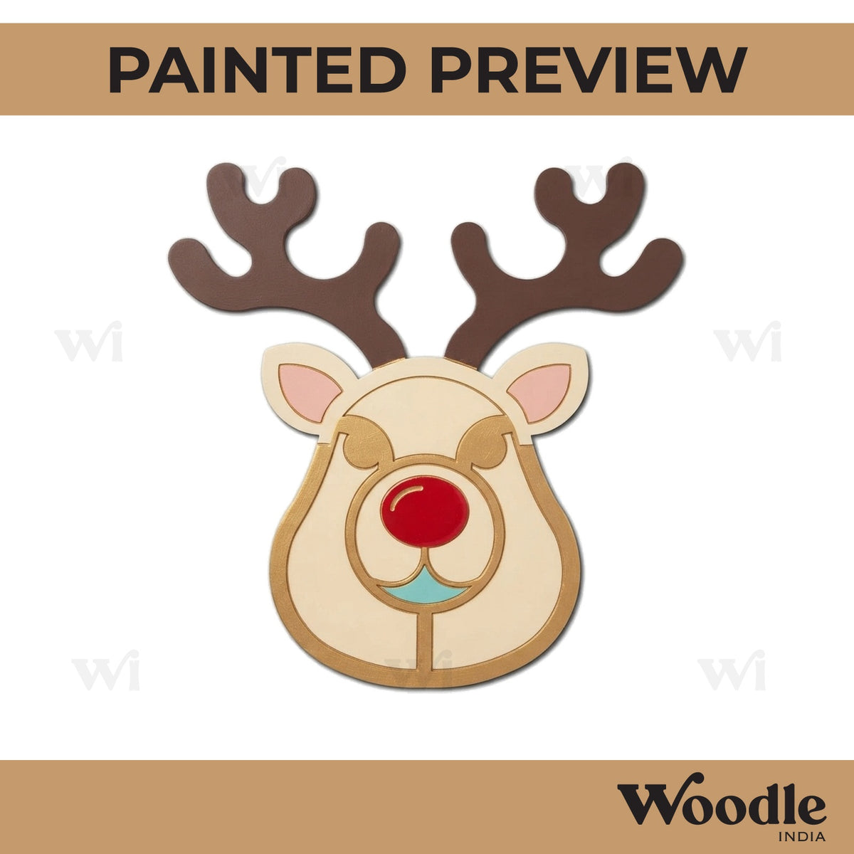 Reindeer Diya Tealight Holder MDF Design 2