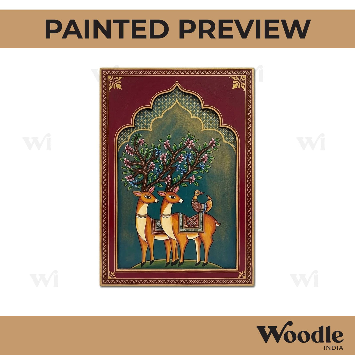 Reindeer Jharokha Pre Marked MDF Design 1