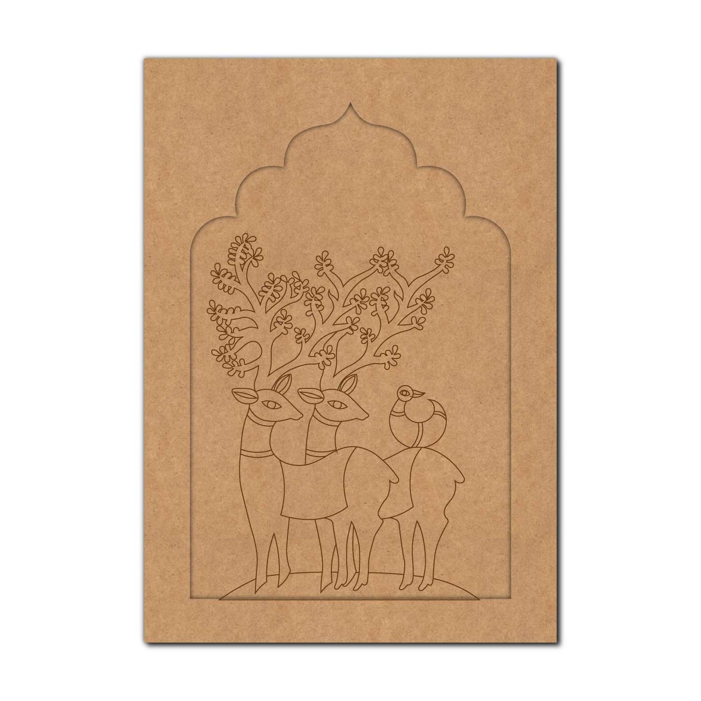 Reindeer Jharokha Pre Marked MDF Design 1