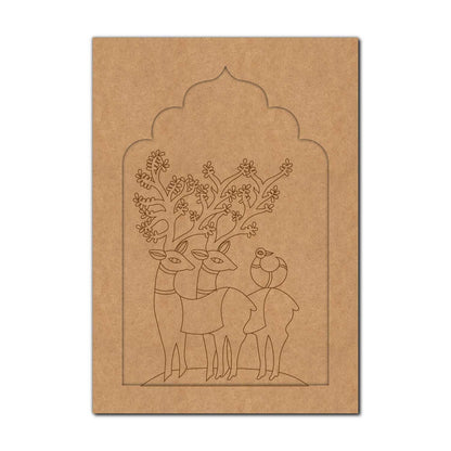 Reindeer Jharokha Pre Marked MDF Design 1