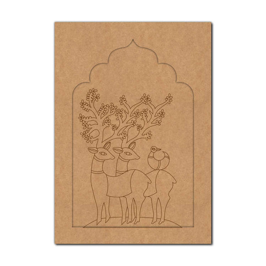 Reindeer Jharokha Pre Marked MDF Design 1