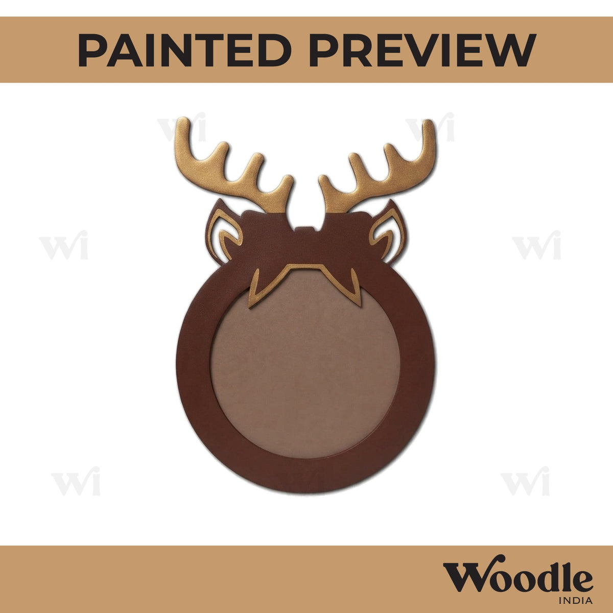 Reindeer Ribbon Christmas Base MDF Design 1