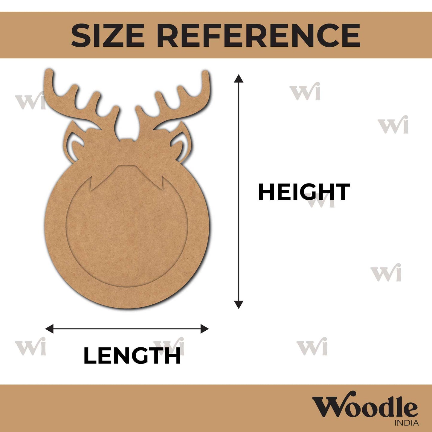 Reindeer Ribbon Christmas Base MDF Design 1