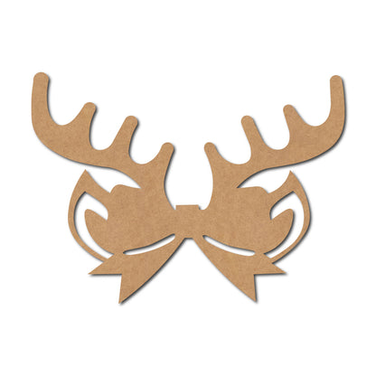 Reindeer Ribbon Christmas Cutout MDF Design 1
