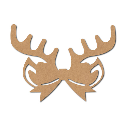 Reindeer Ribbon Christmas Cutout MDF Design 1