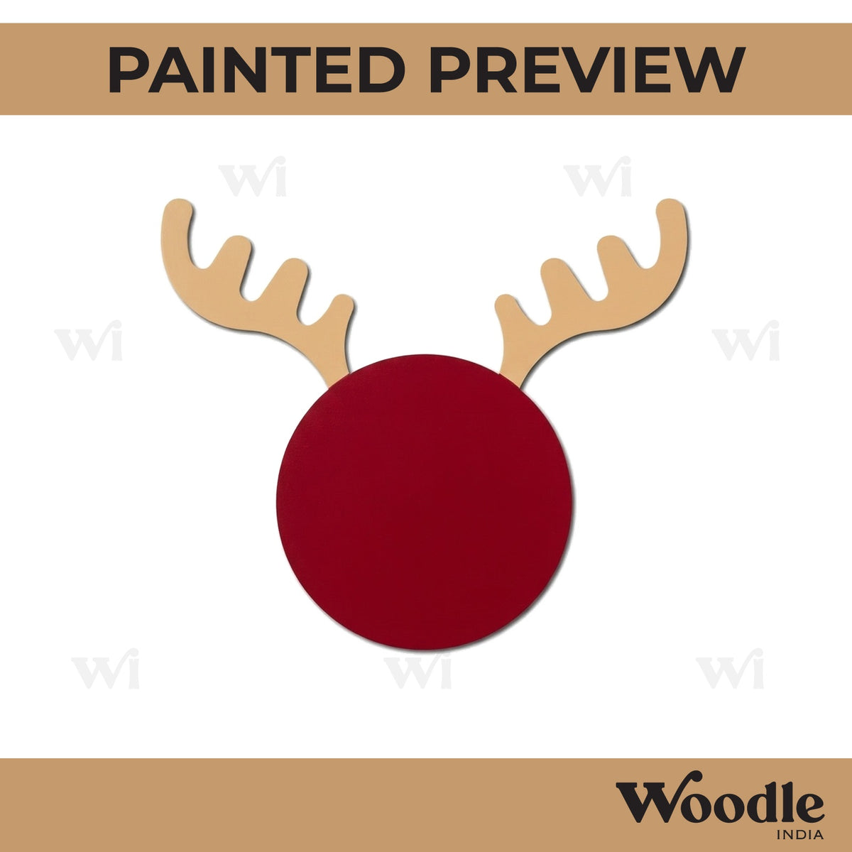 Reindeer Round Christmas Pre Marked MDF Design 1