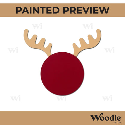Reindeer Round Christmas Pre Marked MDF Design 1