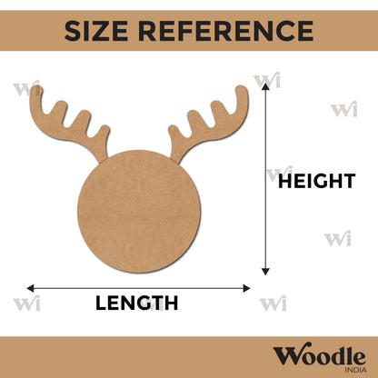 Reindeer Round Christmas Pre Marked MDF Design 1