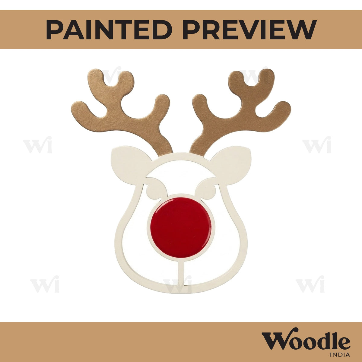 Reindeer Diya Tealight Holder MDF Design 1