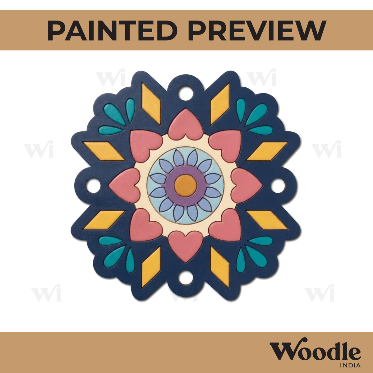 Reusable Rangoli Base MDF Design 3