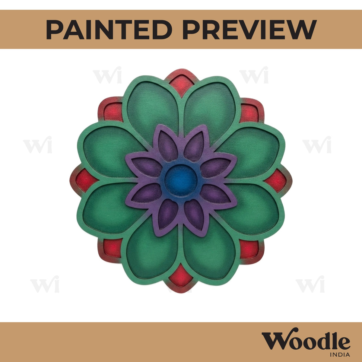 Reusable Rangoli Base MDF Design 4