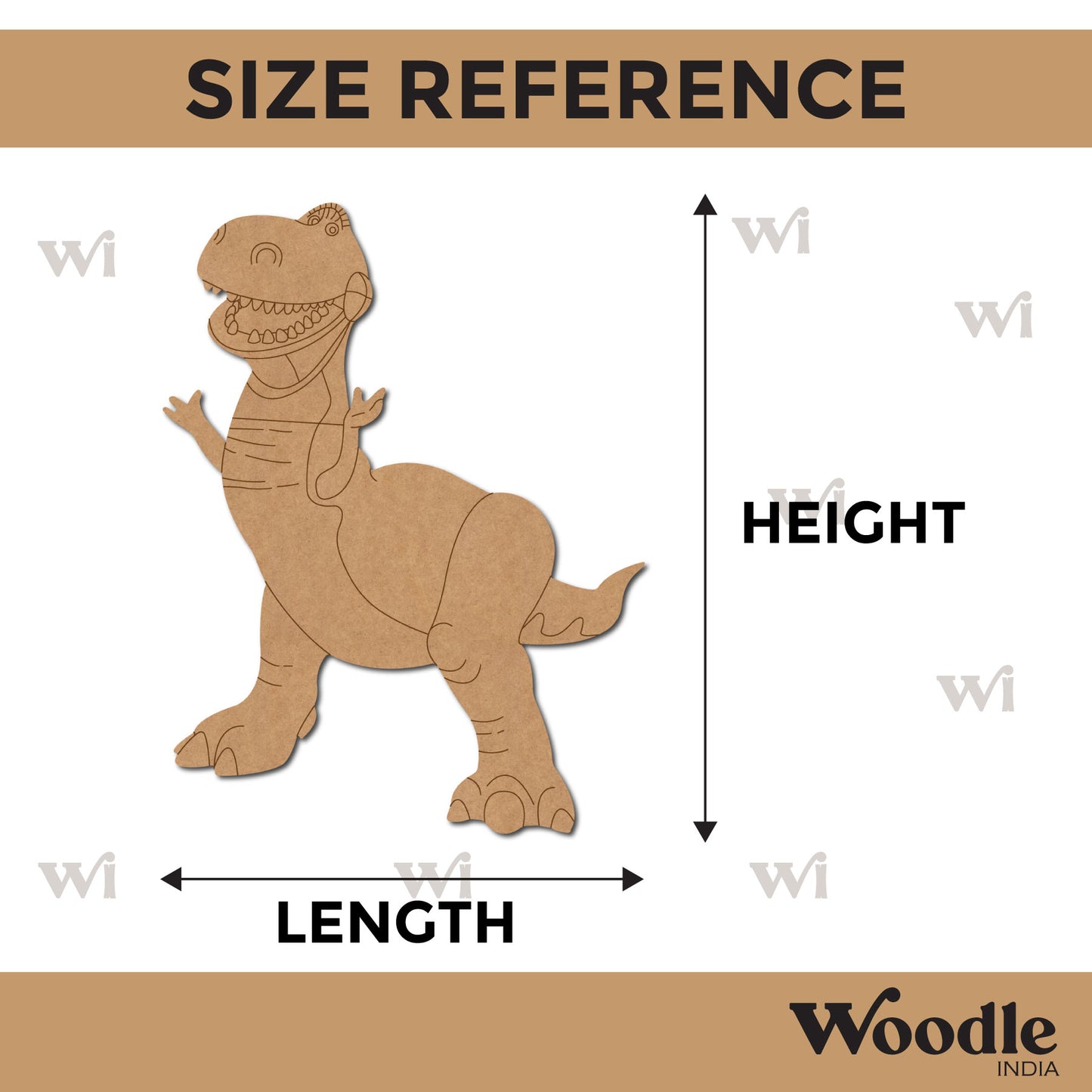 Rex Dinosaur Pre Marked MDF Design 1