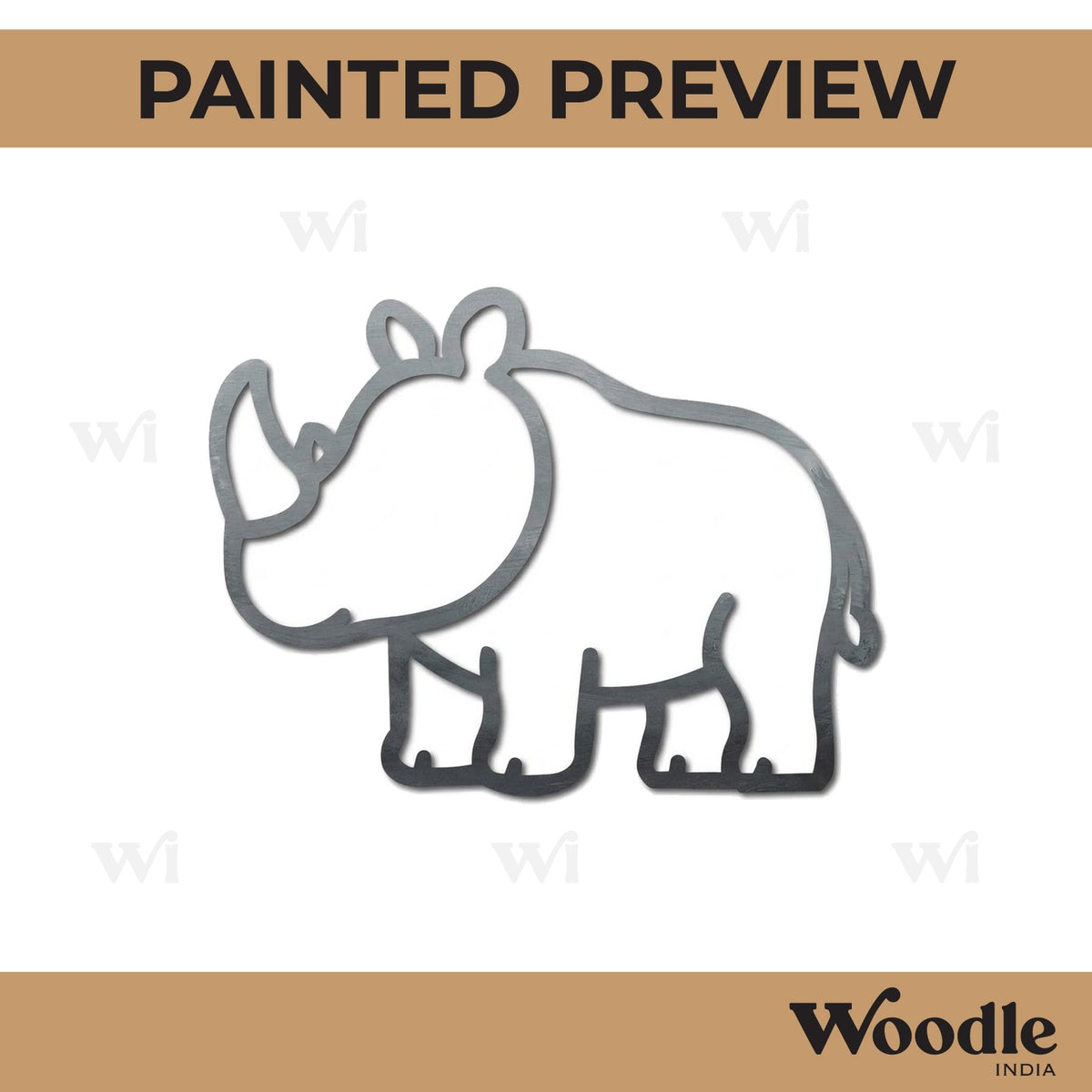 Rhinoceros Cutout MDF Design 1
