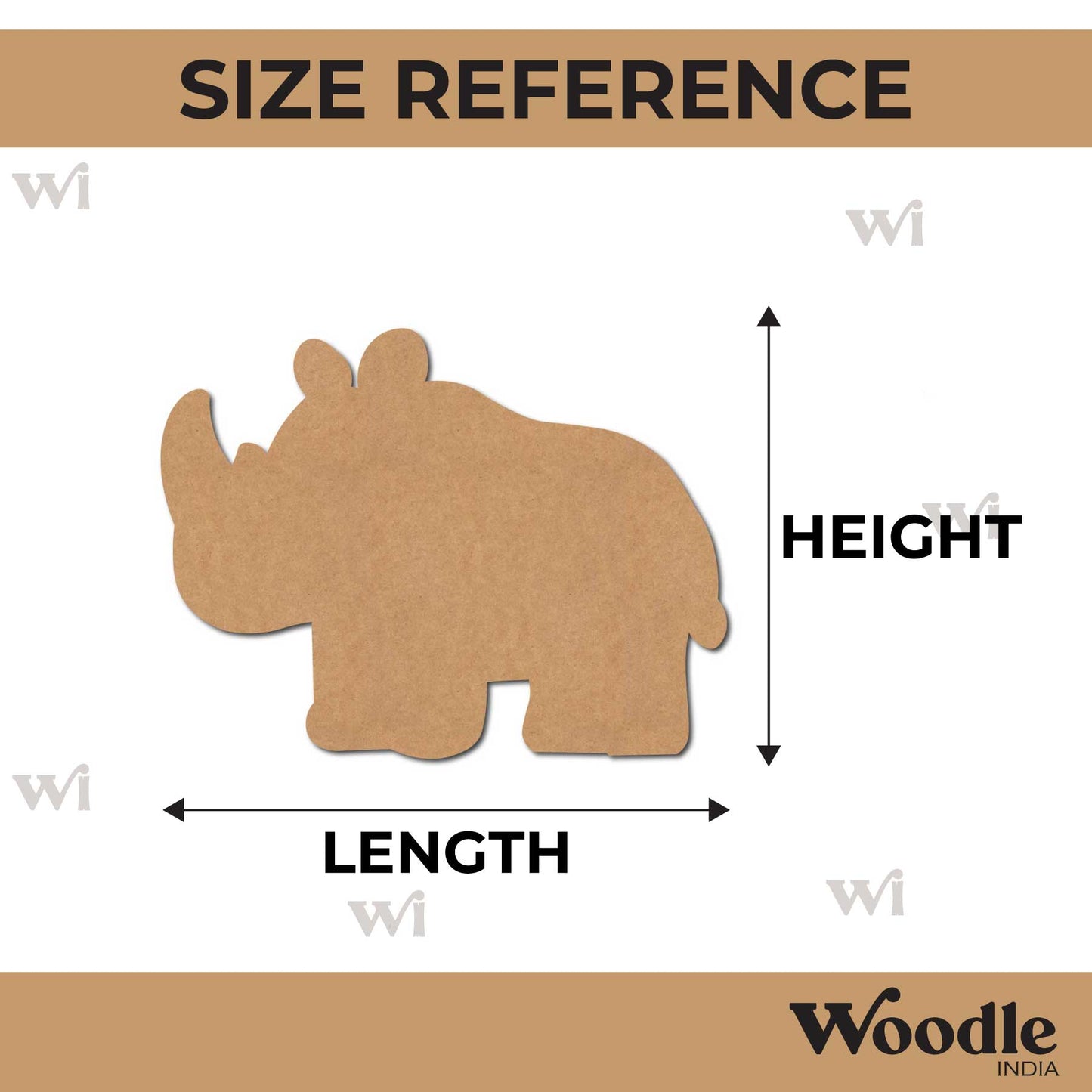 Rhinoceros Cutout MDF Design 2