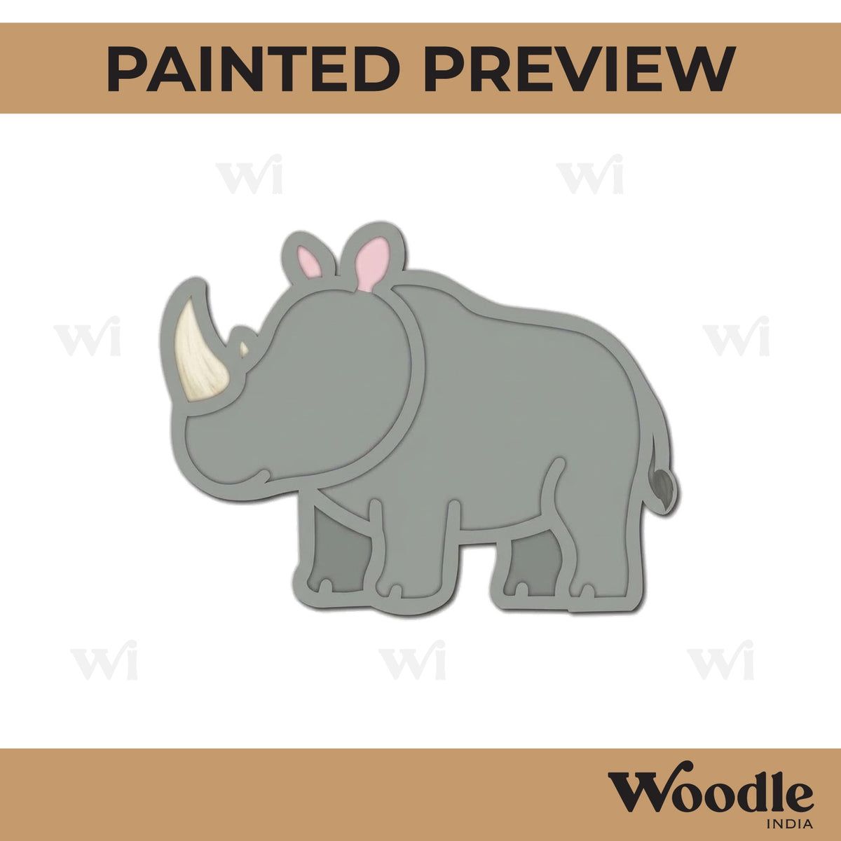 Rhinoceros Mosaic Art MDF Design 1