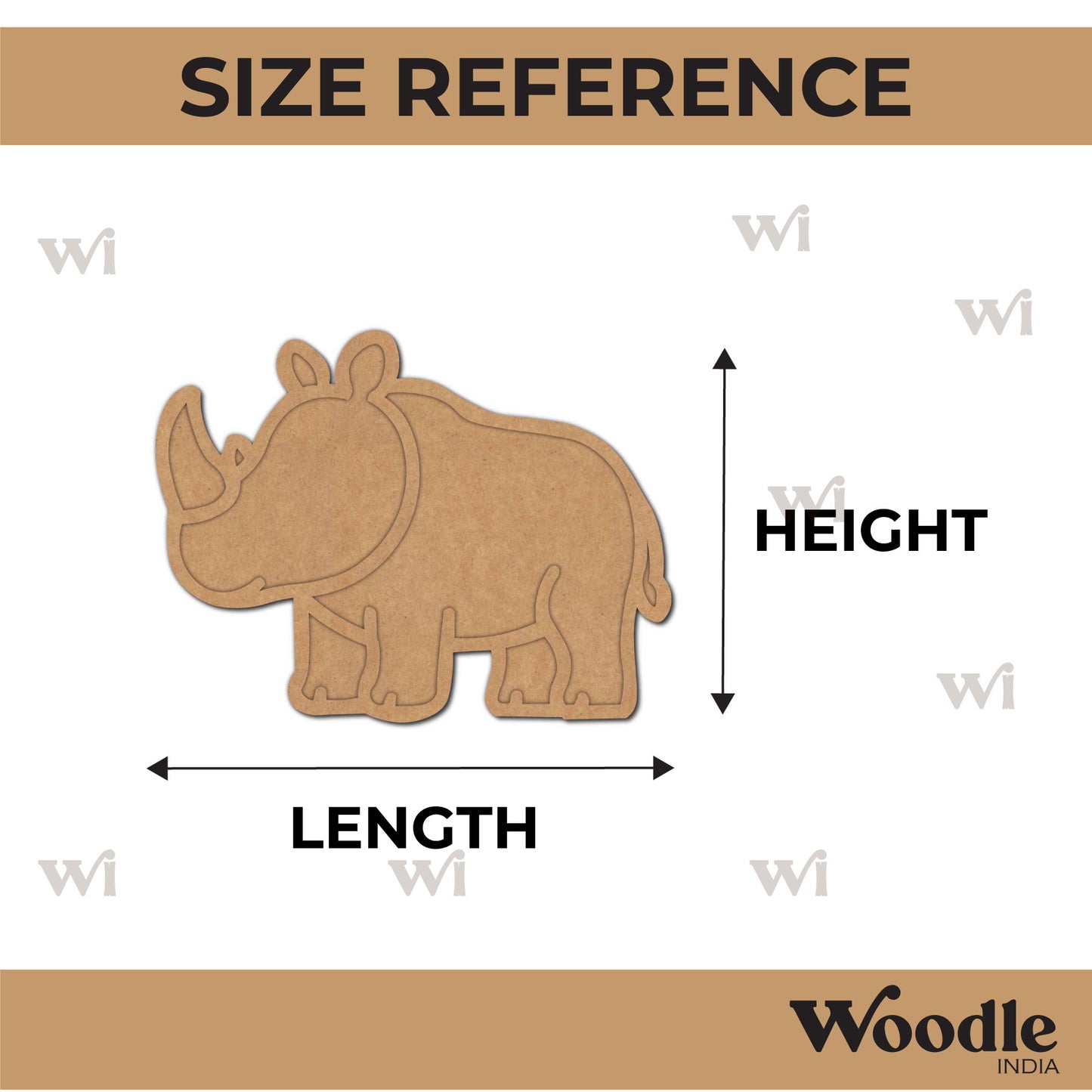 Rhinoceros Mosaic Art MDF Design 1