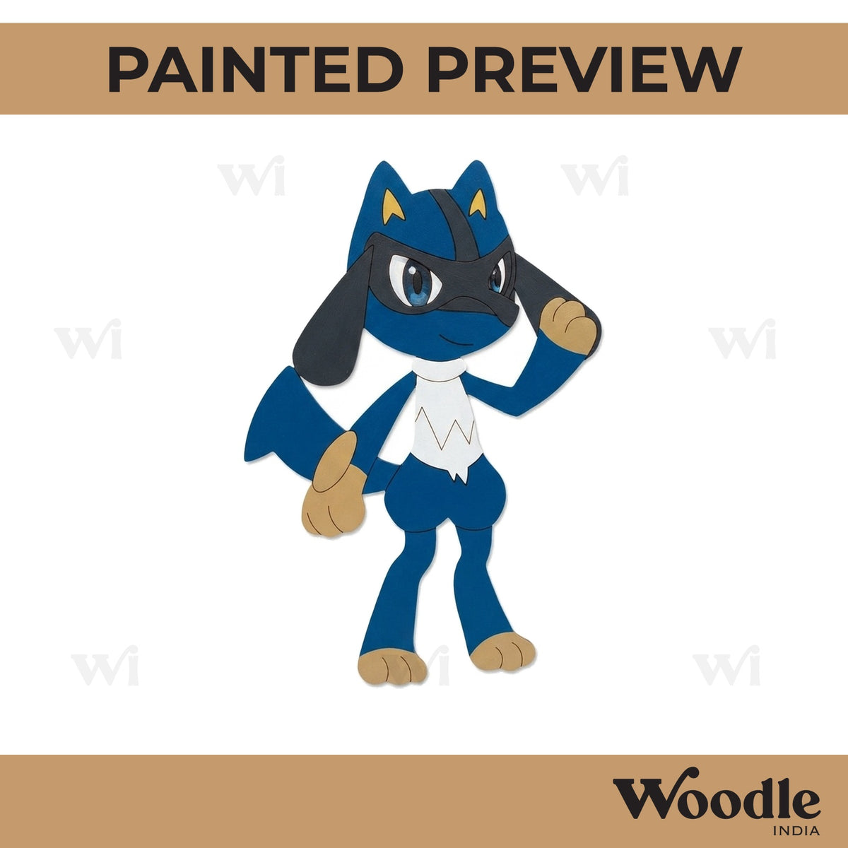 Riolu Pokemon Pre Marked MDF Design 1